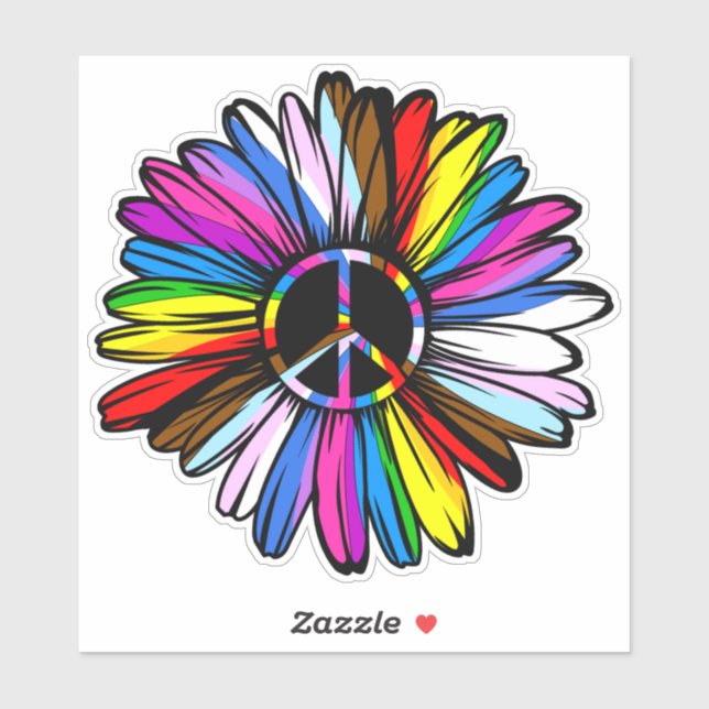 Progress Pride Peace Daisy - LGBTQ+ Love Wins (Sheet)