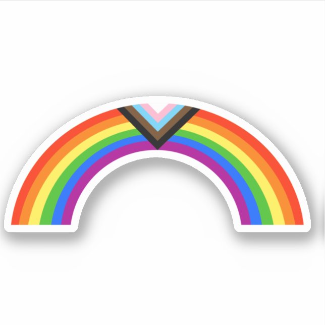 Progress Pride Rainbow Arc Sticker (Front)