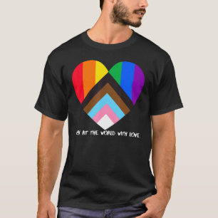 Progress Pride Rainbow Flag Inclusivity Heart  Loo T-Shirt
