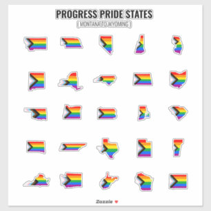Progress Pride States (M-W) Sticker