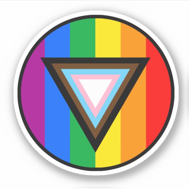 Progress Pride Triangle Circle Sticker (Front)