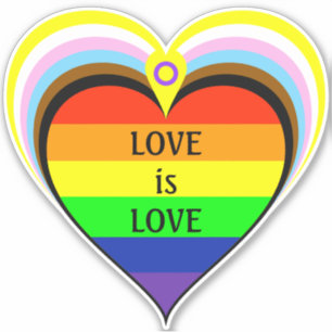 Progress Rainbow Pride Heart Sticker