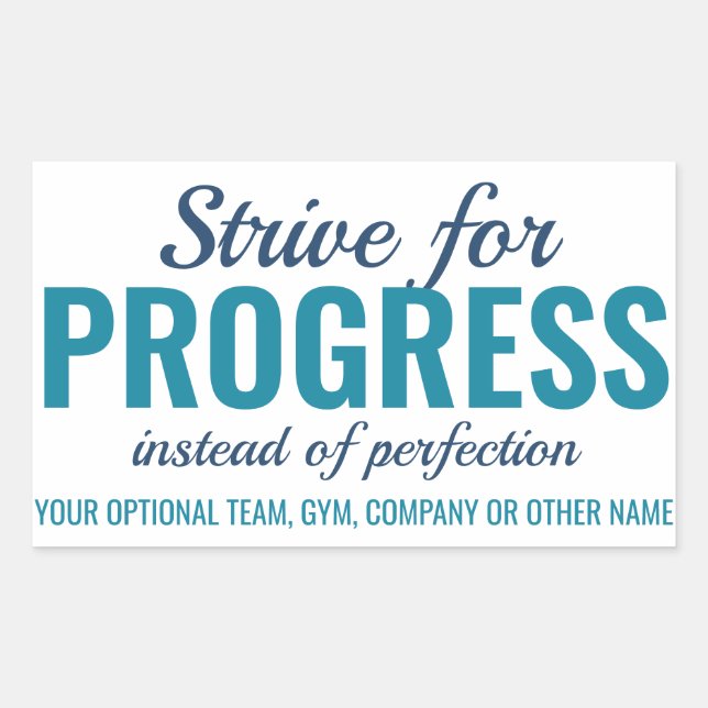 PROGRESS vs PERFECTION (or YOUR text) stickers (Front)