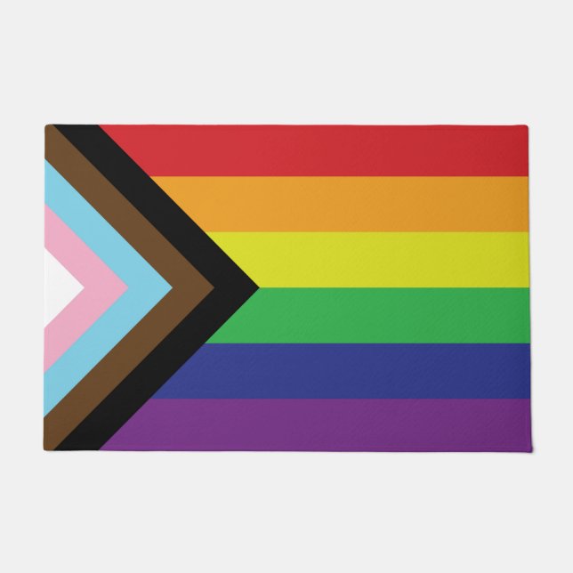 Progressive LGBTQIA Flag Doormat (Front)