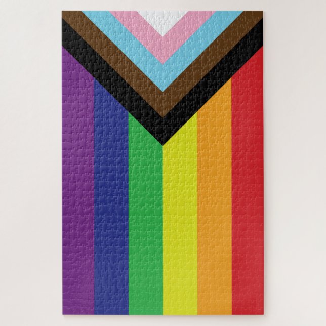 Progressive LGBTQIA Flag Jigsaw Puzzle (Vertical)