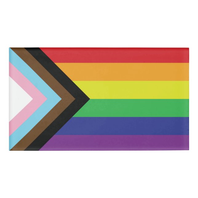 Progressive LGBTQIA Flag Name Tag (Front)