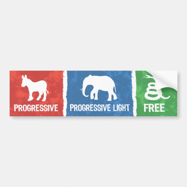 Progressive, Progressive-Light, Free - Take 3 Bumper Sticker (Front)