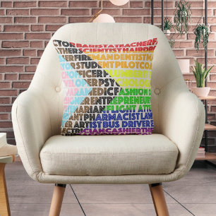 Progressive Rainbow Flag LGBT Gay Script Throw Pillow