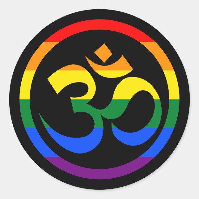 Progressive Rainbow LGBTQ Goa Community Symbol Classic Round Sticker (Front)