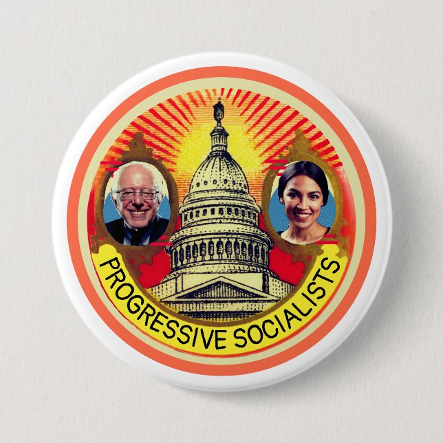 Progressive Socialists 3 Inch Round Button (Front)