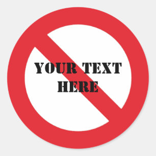 Prohibited customizable stickers
