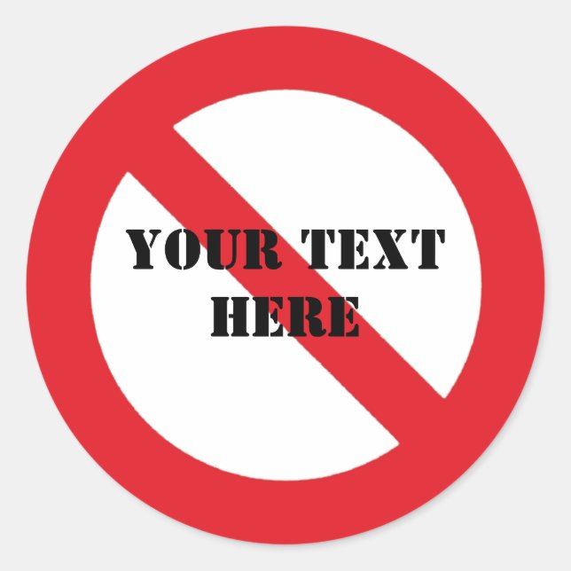 Prohibited customizable stickers (Front)
