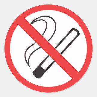 prohibition 6 no smoking classic round sticker