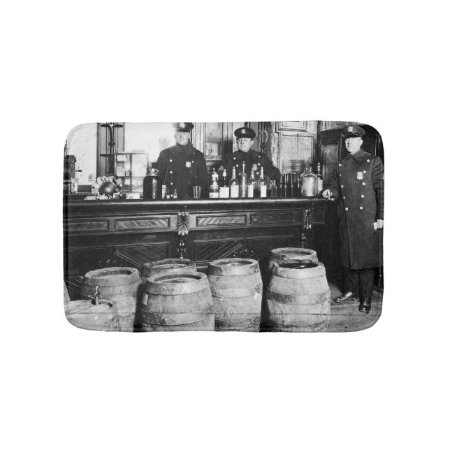 Prohibition - Speakeasy Police Raid Bootlegger - M Bath Mat (Front)