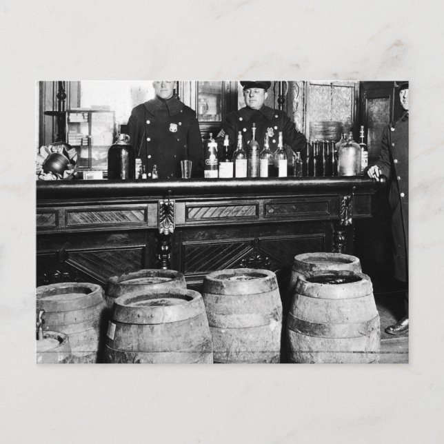 Prohibition - Speakeasy Police Raid Bootlegger - M Postcard (Front)