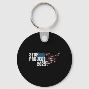 Project 2025 Anti Trump American Flag Keychain