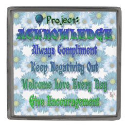 Project: ACKNOWLEDGE-words Gunmetal Finish Lapel Pin