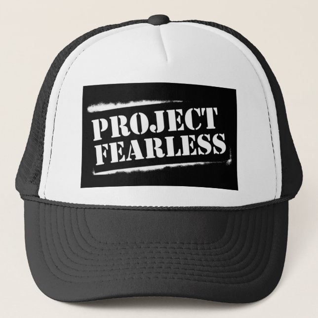 Project Fearless BLACK Trucker Hat (Front)