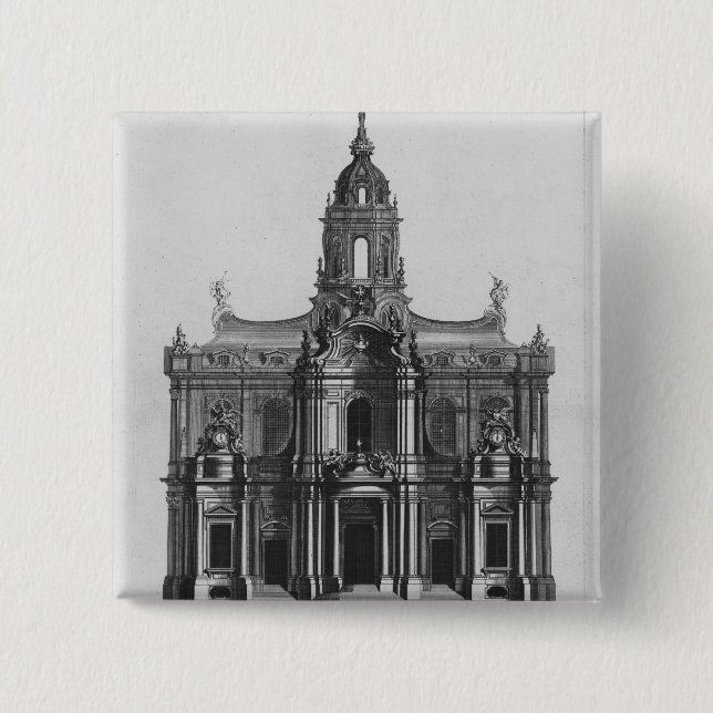Project for the church of Saint-Sulpice 2 Inch Square Button (Front)