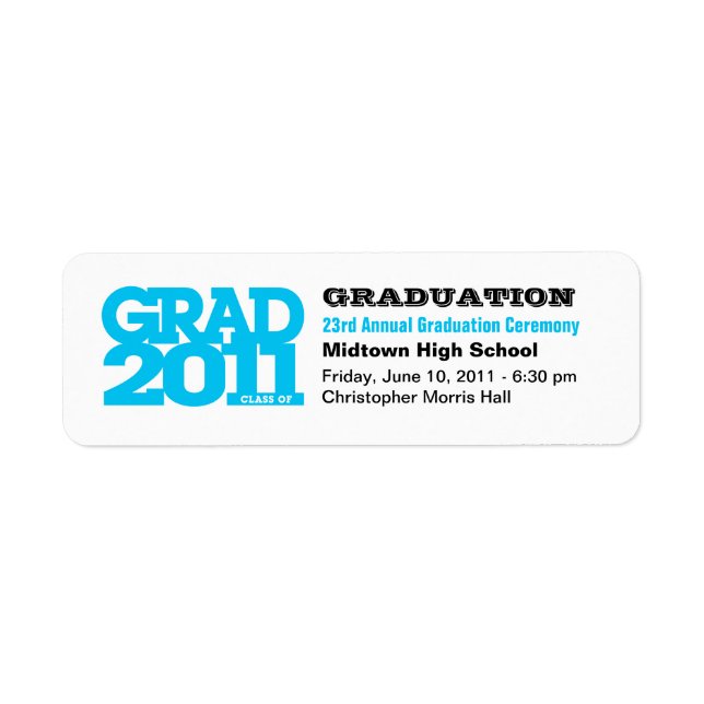 Project Graduation Announcement  Label Grad 2011 B (Front)