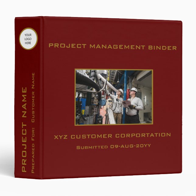 Project Management Planning - Black | Blue 3 Ring  Binder (Front/Spine)
