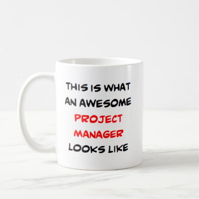 project manager, awesome coffee mug (Left)