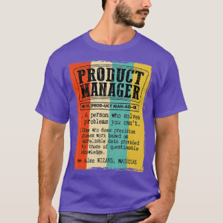 Project Manager Dictionary Definition Funny Vintag T-Shirt