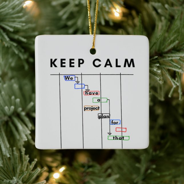 Project Manager Gantt Keep Calm Ceramic Ornament (Tree)