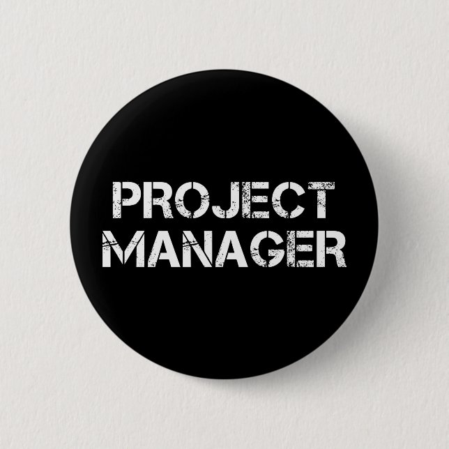 Project Manager Industrial Font Gift 2 Inch Round Button (Front)