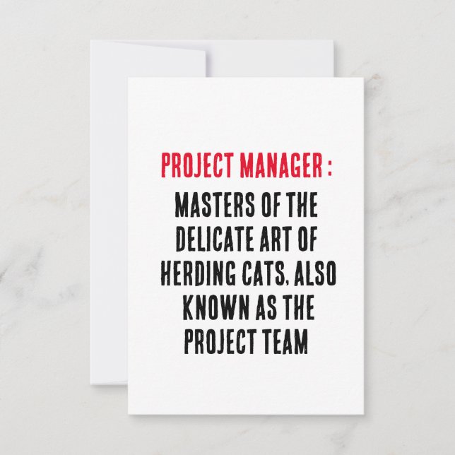 Project Manager Masters of the delicate art of h Thank You Card (Front)