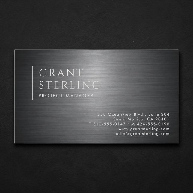Project Manager Metallic Professional Business Card (Creator Uploaded)