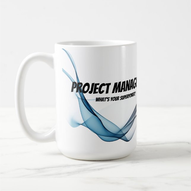Project Manager What's your super power watercolor Coffee Mug (Left)