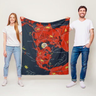 Projected Global Air Routes World Fleece Blanket