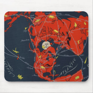 Projected Global Air Routes World Mouse Pad