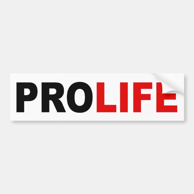 “PROLIFE” BUMPER STICKER (Front)