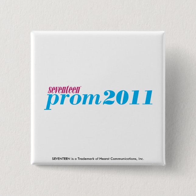 Prom 2011 - Aqua 2 Inch Square Button (Front)
