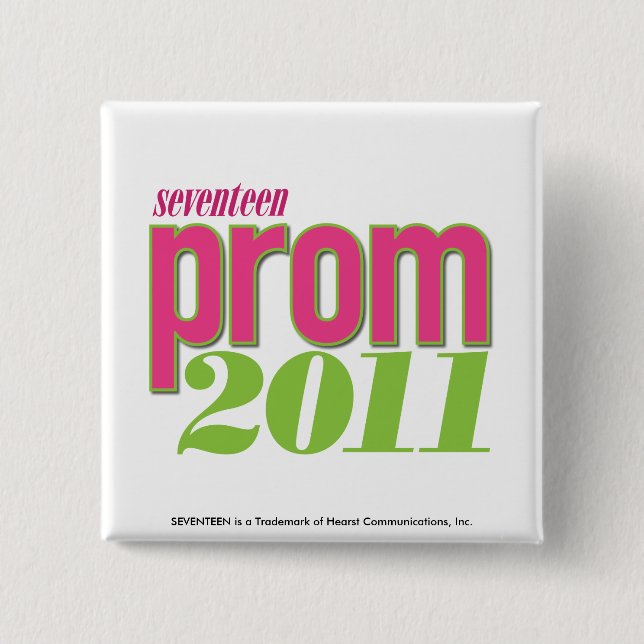 Prom 2011 - Green 2 Inch Square Button (Front)