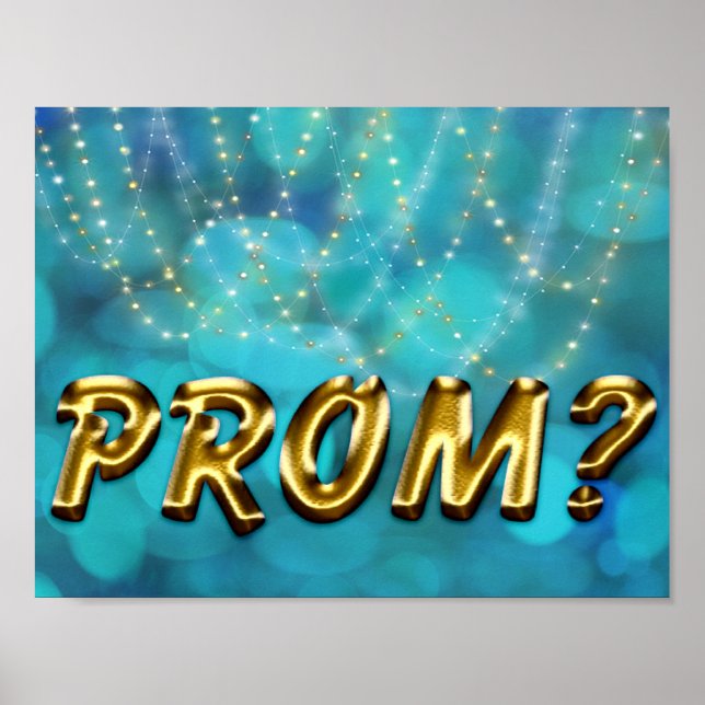 Prom Idea - Promposal Faux Gold Twinkle Lights Poster (Front)