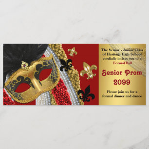 Prom Invitation Ticket style,Masquerade,chic,trend