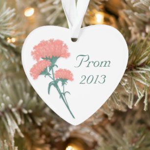 Prom Keepsake with Traditional Pink Carnations Ornament