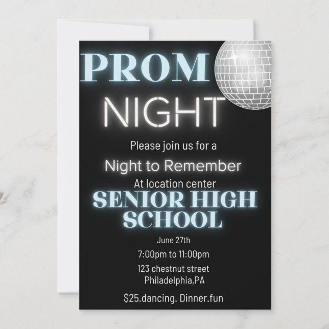 Prom night invitation  (Front)