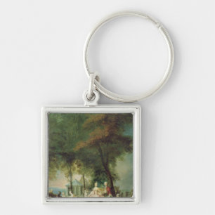 Promenade at Longchamp, c.1760 Keychain