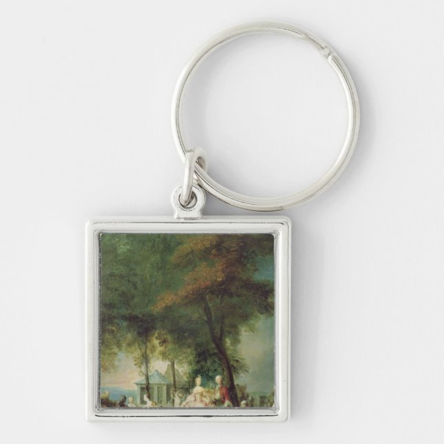 Promenade at Longchamp, c.1760 Keychain (Front)