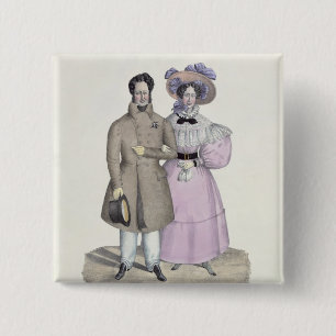 Promenade Bourgeoise 2 Inch Square Button
