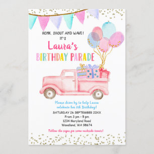 Promenade d'anniversaire Invitation pour une fille