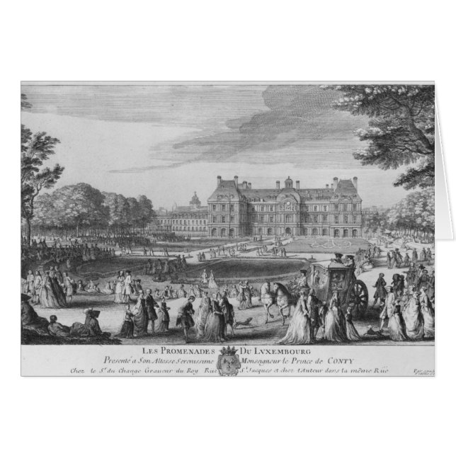 Promenade dans les jardins du Luxembourg, 1729 (Devant horizontal)