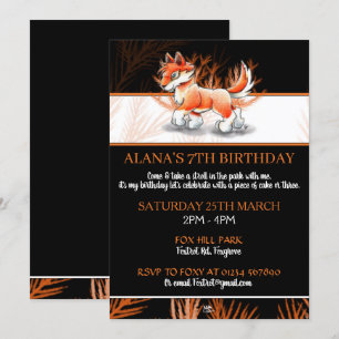 Promenade d'automne Fox - Faune Invitations d'anni