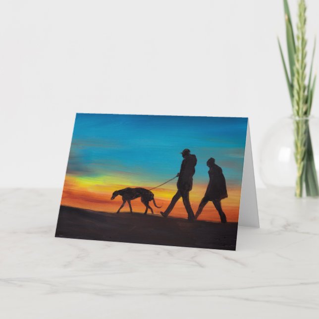 Promenade de coucher du soleil avec la carte de (Devant)