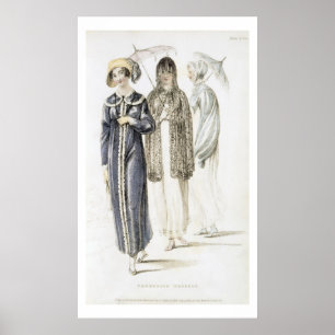 Promenade dresses, fashion plate from Ackermann's Poster