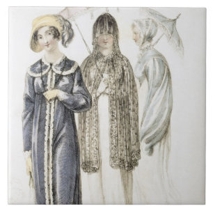 Promenade dresses, fashion plate from Ackermann's Tile